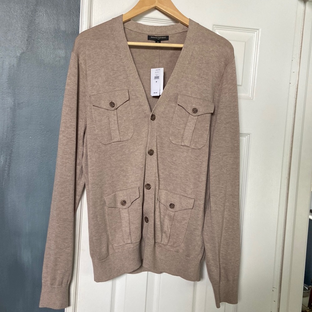 Banana Republic Mens beige cardigan size M
